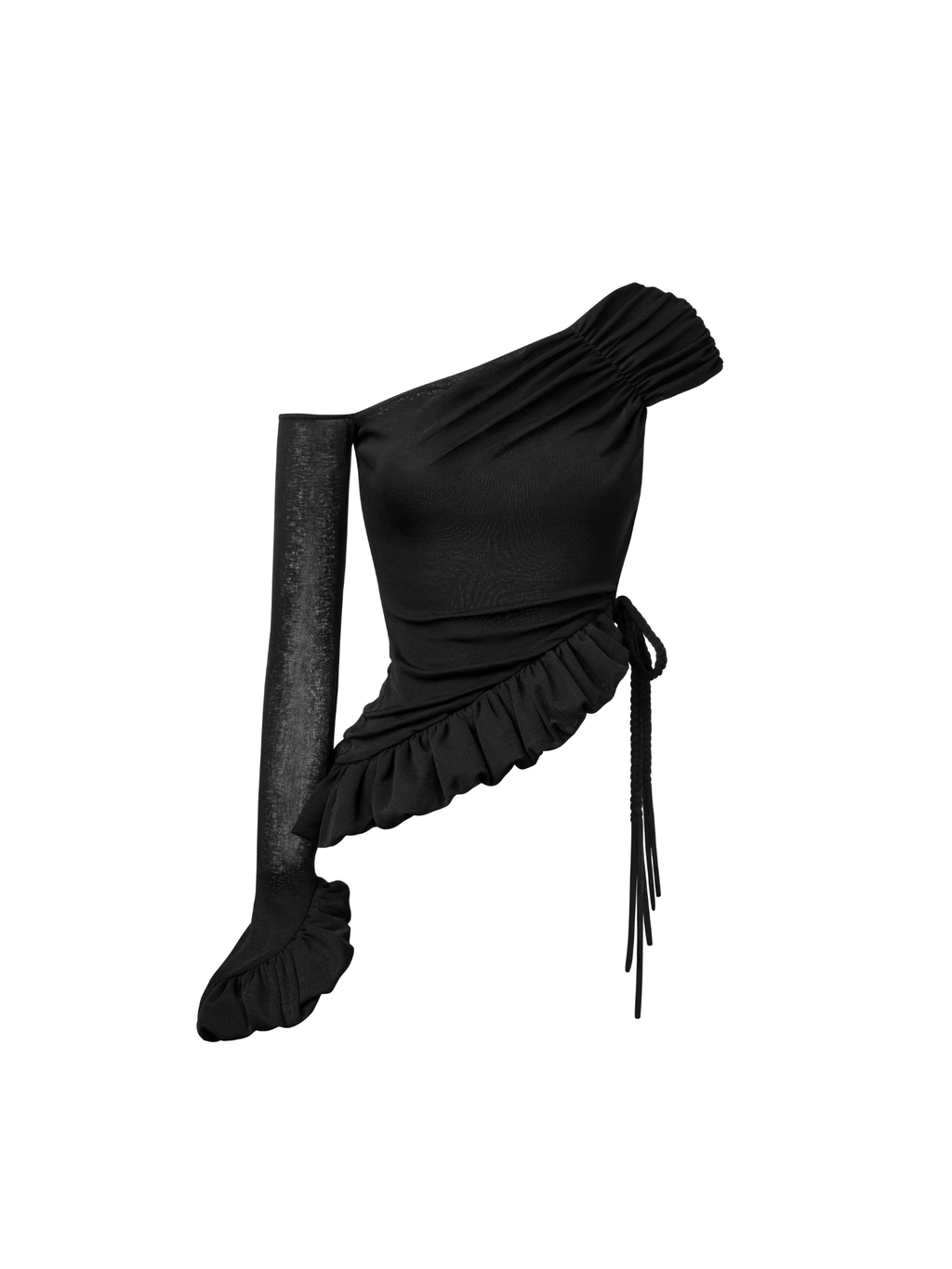 ZD - TWIRLY PUFF TOP (GREY/BLACK)