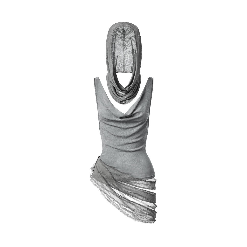 ZD - ASHEN HOOD TANK TOP (GREY/BLACK)
